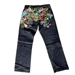 Ed Hardy★Tiger Flame ブラックウォッシュジーンズ Ed Hardy Tiger Flame Black Wash Jeans | Zumiez